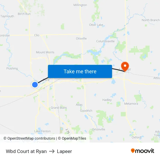 Wbd Court at Ryan to Lapeer map