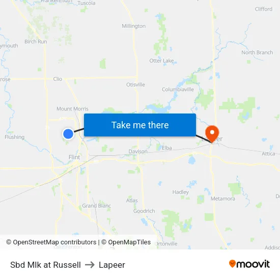 Sbd Mlk at Russell to Lapeer map