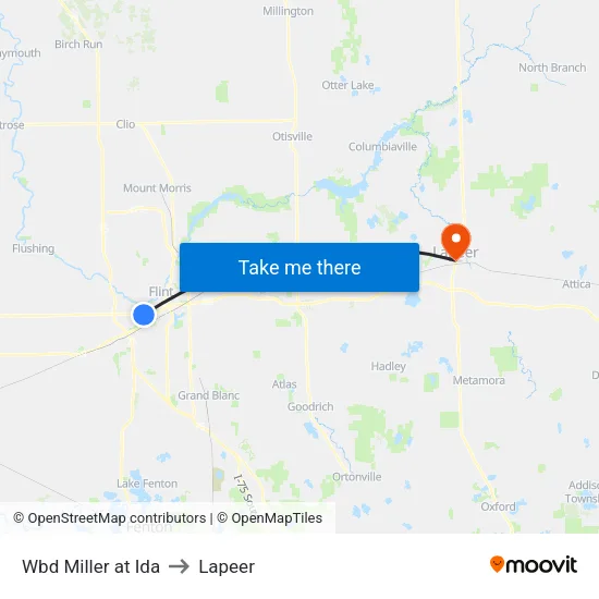 Wbd Miller at Ida to Lapeer map