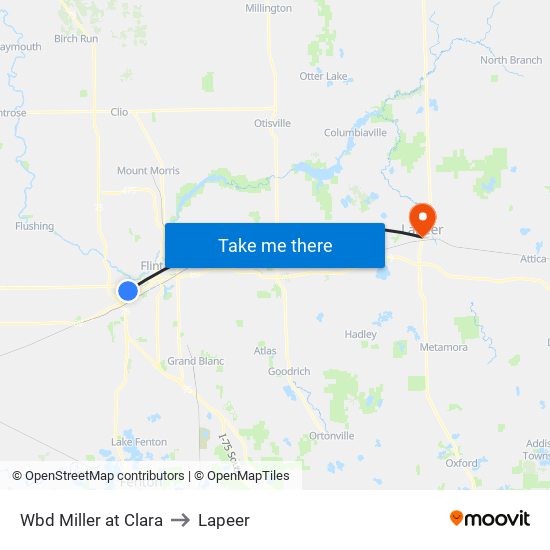 Wbd Miller at Clara to Lapeer map