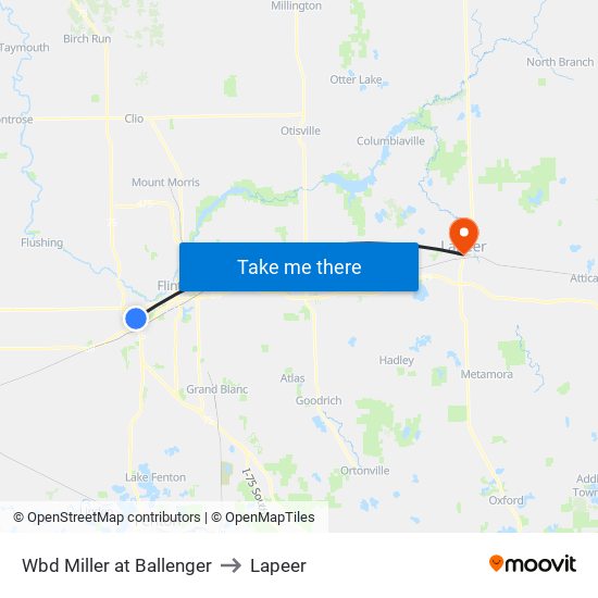 Wbd Miller at Ballenger to Lapeer map