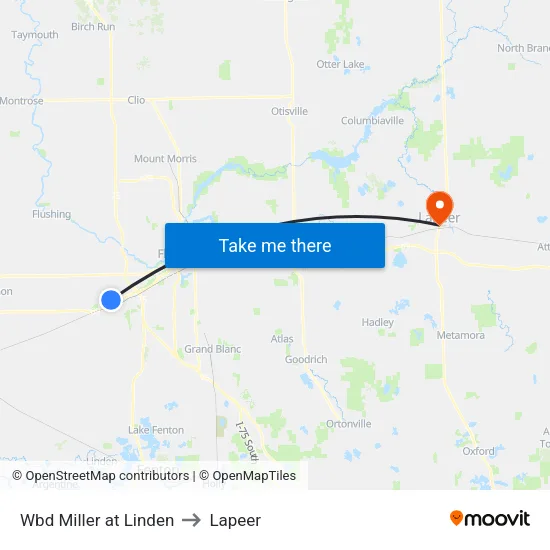 Wbd Miller at Linden to Lapeer map