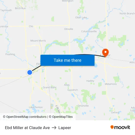 Ebd Miller at Claude Ave to Lapeer map