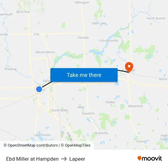 Ebd Miller at Hampden to Lapeer map