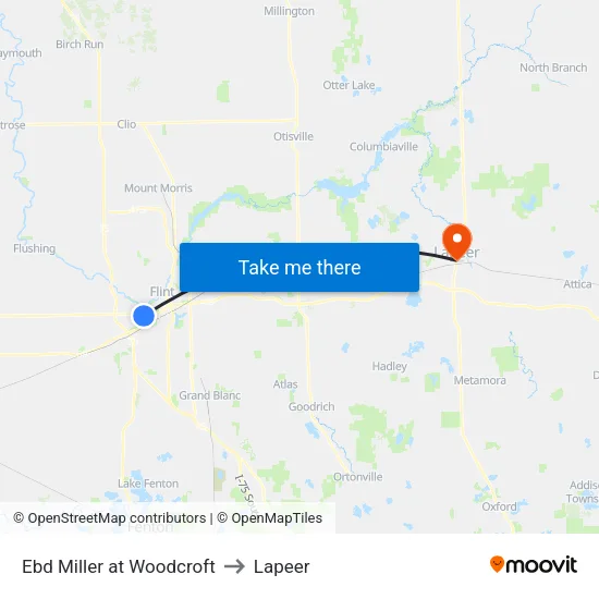 Ebd Miller at Woodcroft to Lapeer map