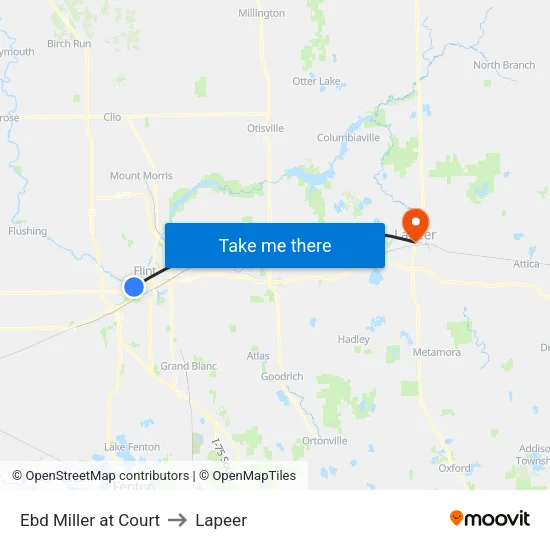 Ebd Miller at Court to Lapeer map