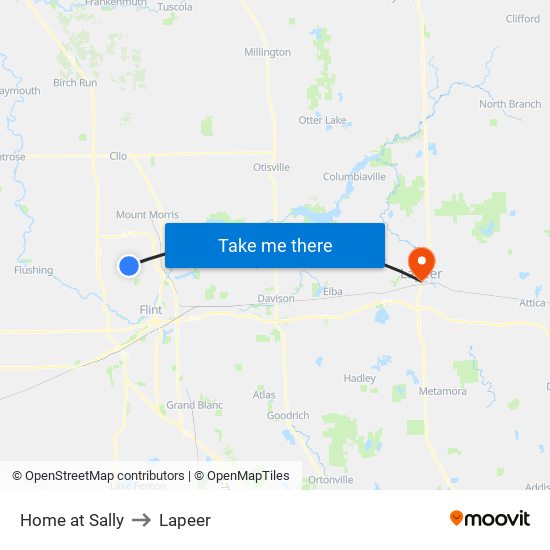 Home at Sally to Lapeer map