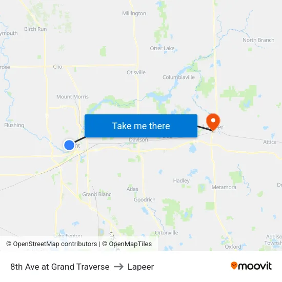 Ebd 8th Ave at Grand Traverse to Lapeer map