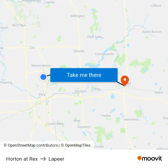 Horton at Rex to Lapeer map