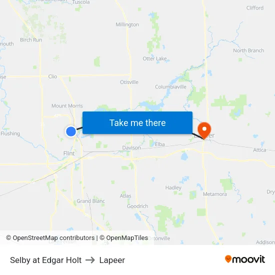Selby at Edgar Holt to Lapeer map