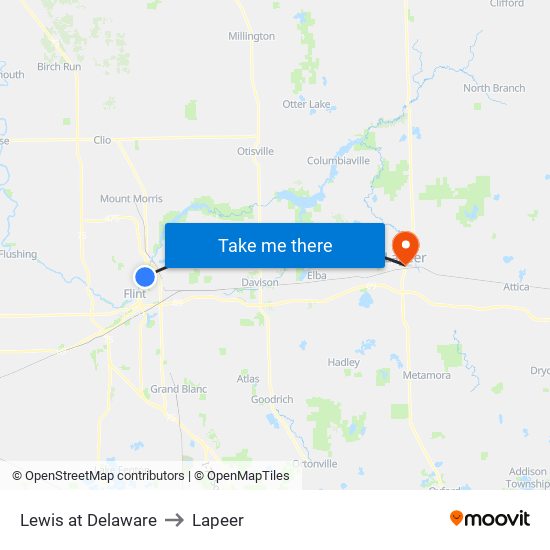 Lewis at Delaware to Lapeer map