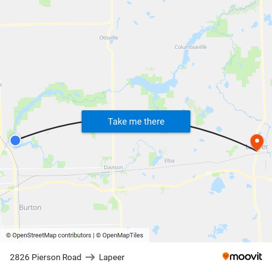 2826 Pierson Road to Lapeer map