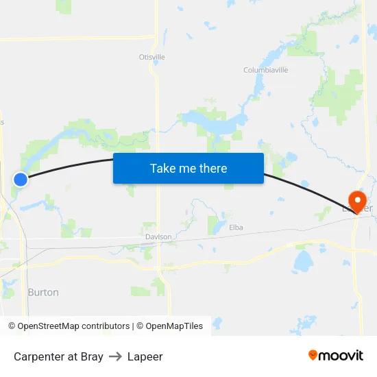 Carpenter at Bray to Lapeer map