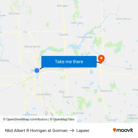 Nbd Albert R Horrigan at Gorman to Lapeer map