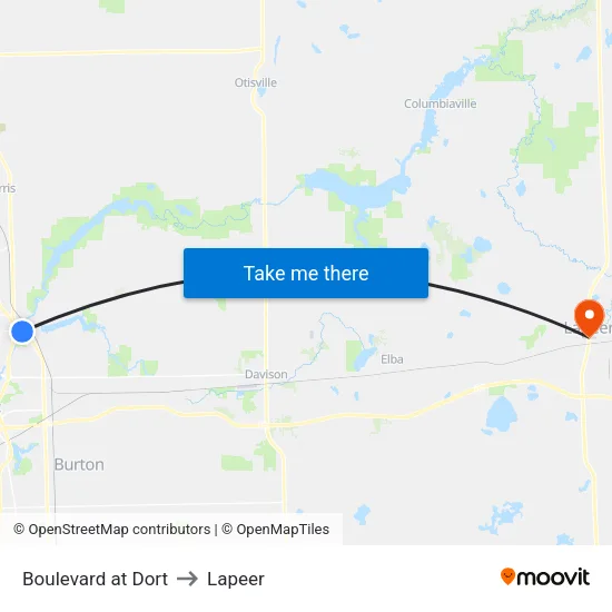 Boulevard at Dort to Lapeer map