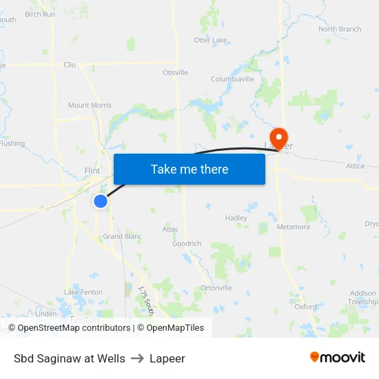 Sbd Saginaw at Wells to Lapeer map