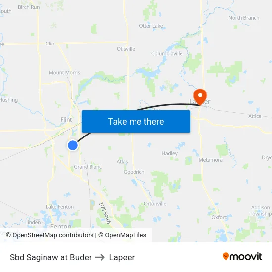 Sbd Saginaw at Buder to Lapeer map