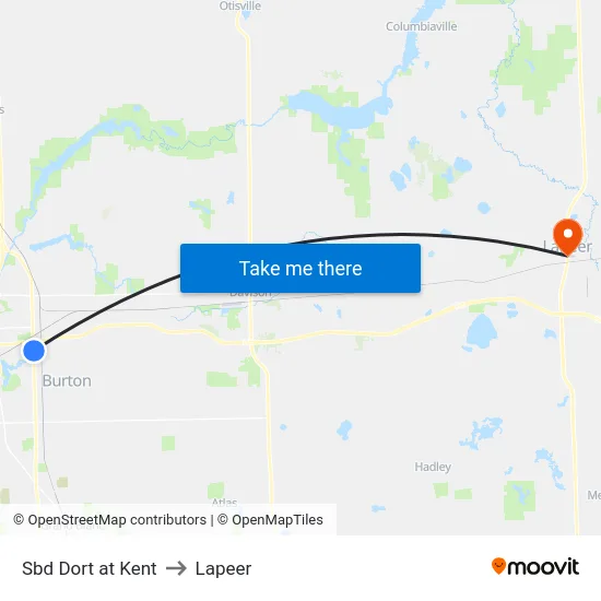 Sbd Dort at Kent to Lapeer map