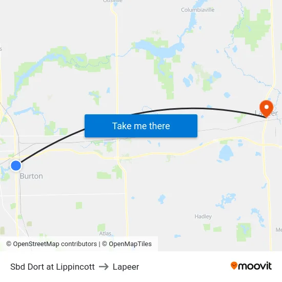 Sbd Dort at Lippincott to Lapeer map