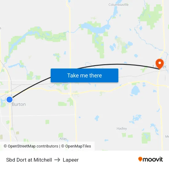 Sbd Dort at Mitchell to Lapeer map