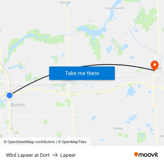 Wbd Lapeer at Dort to Lapeer map