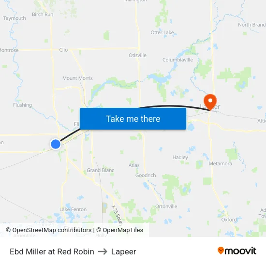 Ebd Miller at Red Robin to Lapeer map