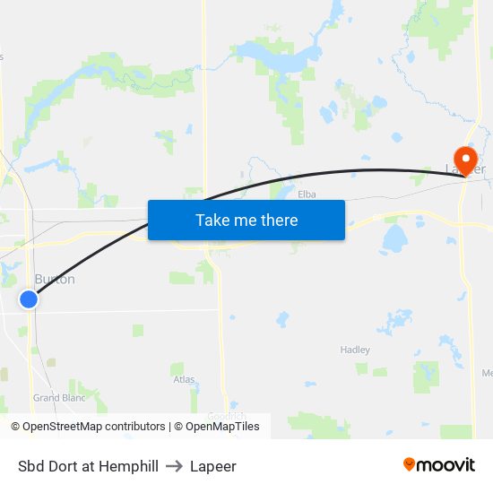 Sbd Dort at Hemphill to Lapeer map