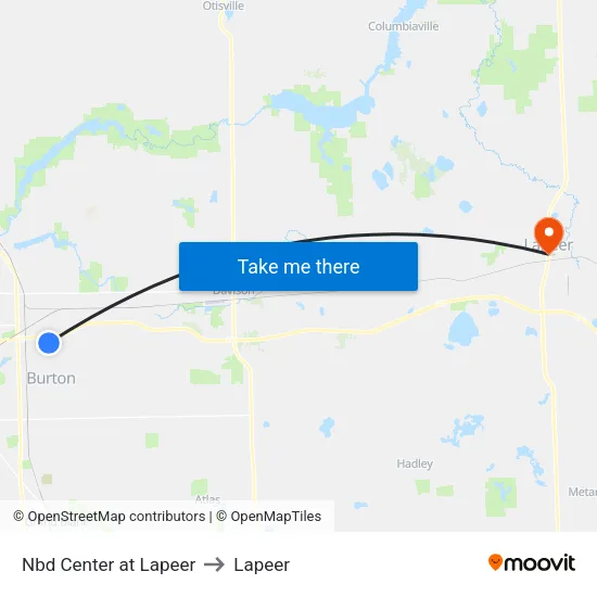 Nbd Center at Lapeer to Lapeer map