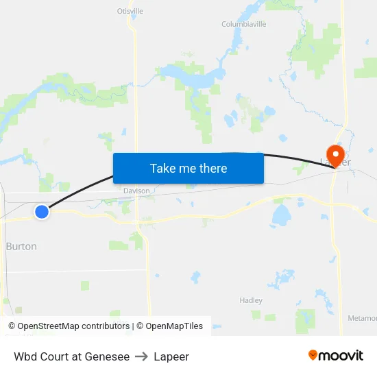 Wbd Court at Genesee to Lapeer map