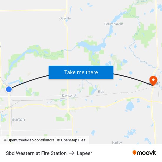 Sbd Western at Fire Station to Lapeer map