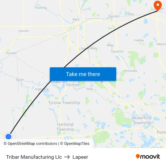 Tribar Manufacturing Llc to Lapeer map