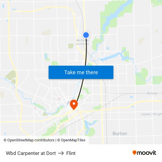 Wbd Carpenter at Dort to Flint map