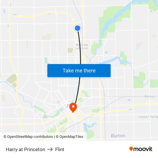 Harry at Princeton to Flint map