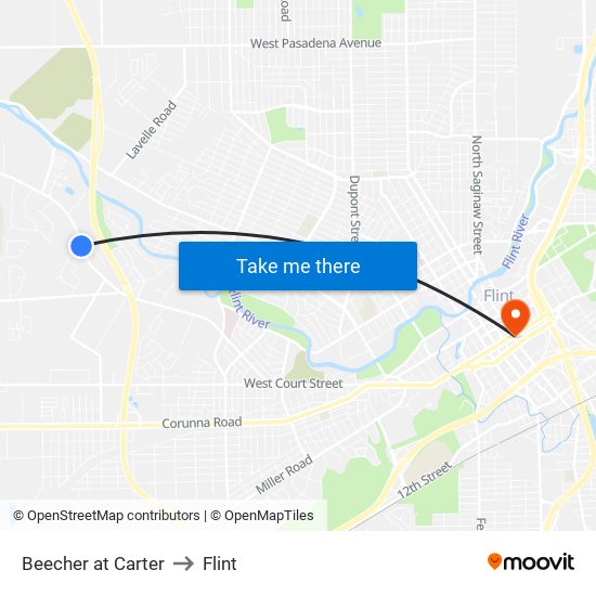 Beecher at Carter to Flint map