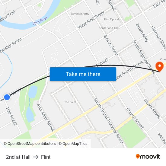 2nd at Hall to Flint map