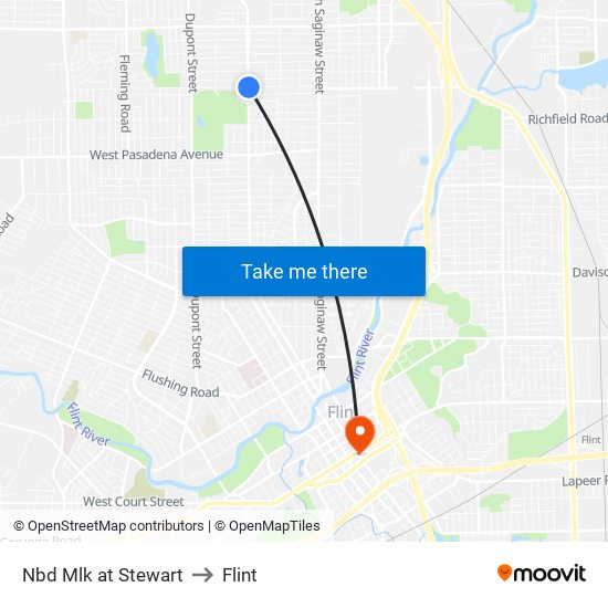 Nbd Mlk at Stewart to Flint map