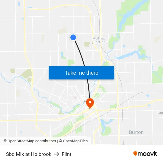 Sbd Mlk at Holbrook to Flint map