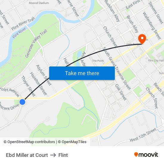 Ebd Miller at Court to Flint map