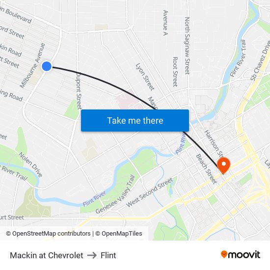Mackin at Chevrolet to Flint map
