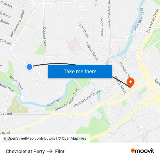 Chevrolet at Perry to Flint map