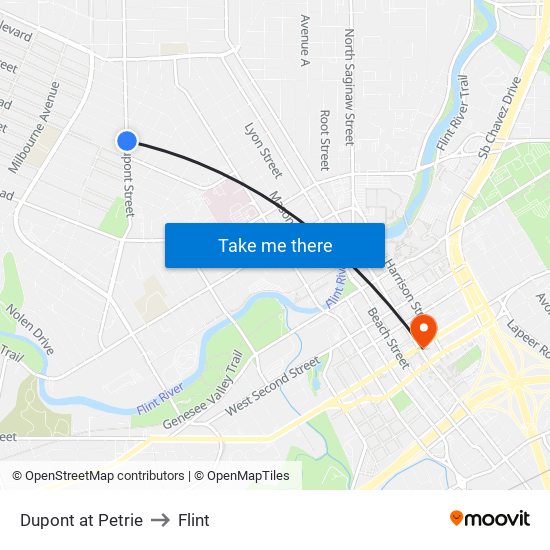 Dupont at Petrie to Flint map
