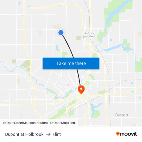 Dupont at Holbrook to Flint map