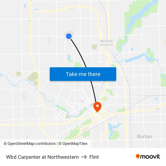 Wbd Carpenter at Northwestern to Flint map
