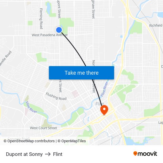Dupont at Sonny to Flint map