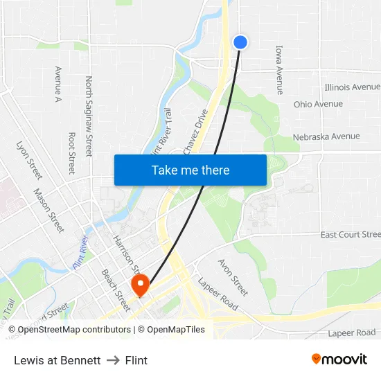 Lewis at Bennett to Flint map