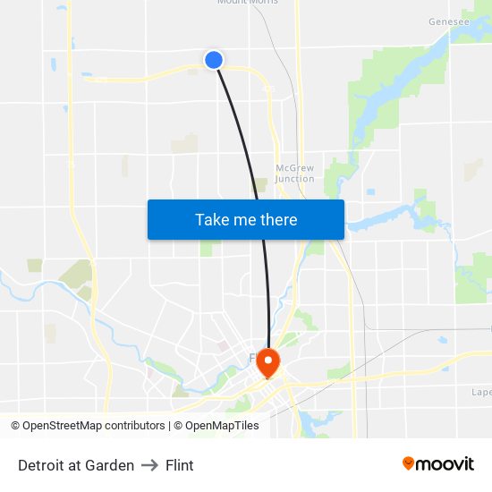 Detroit at Garden to Flint map