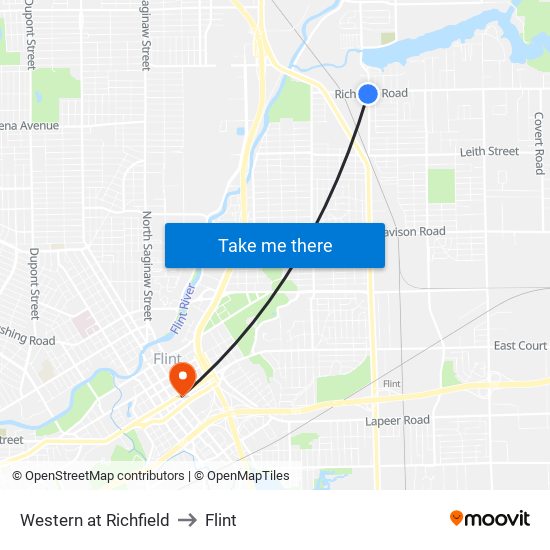 Western at Richfield to Flint map