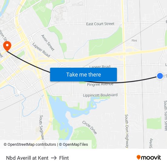 Nbd Averill at Kent to Flint map
