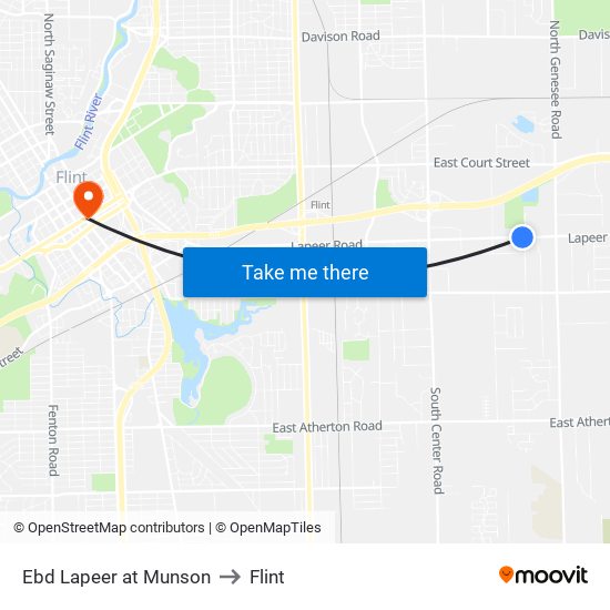 Ebd Lapeer at Munson to Flint map