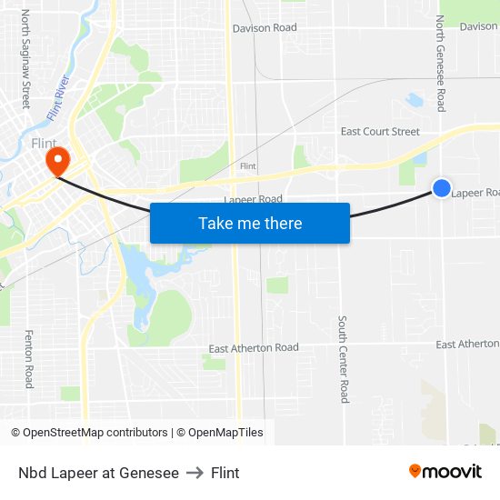 Nbd Lapeer at Genesee to Flint map